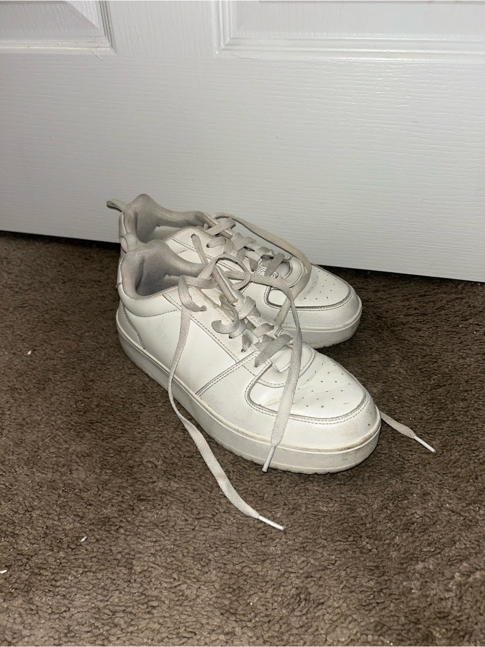 Classic White Platform Low-Top Sneakers